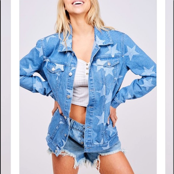 Oversized star denim jacket Clearance